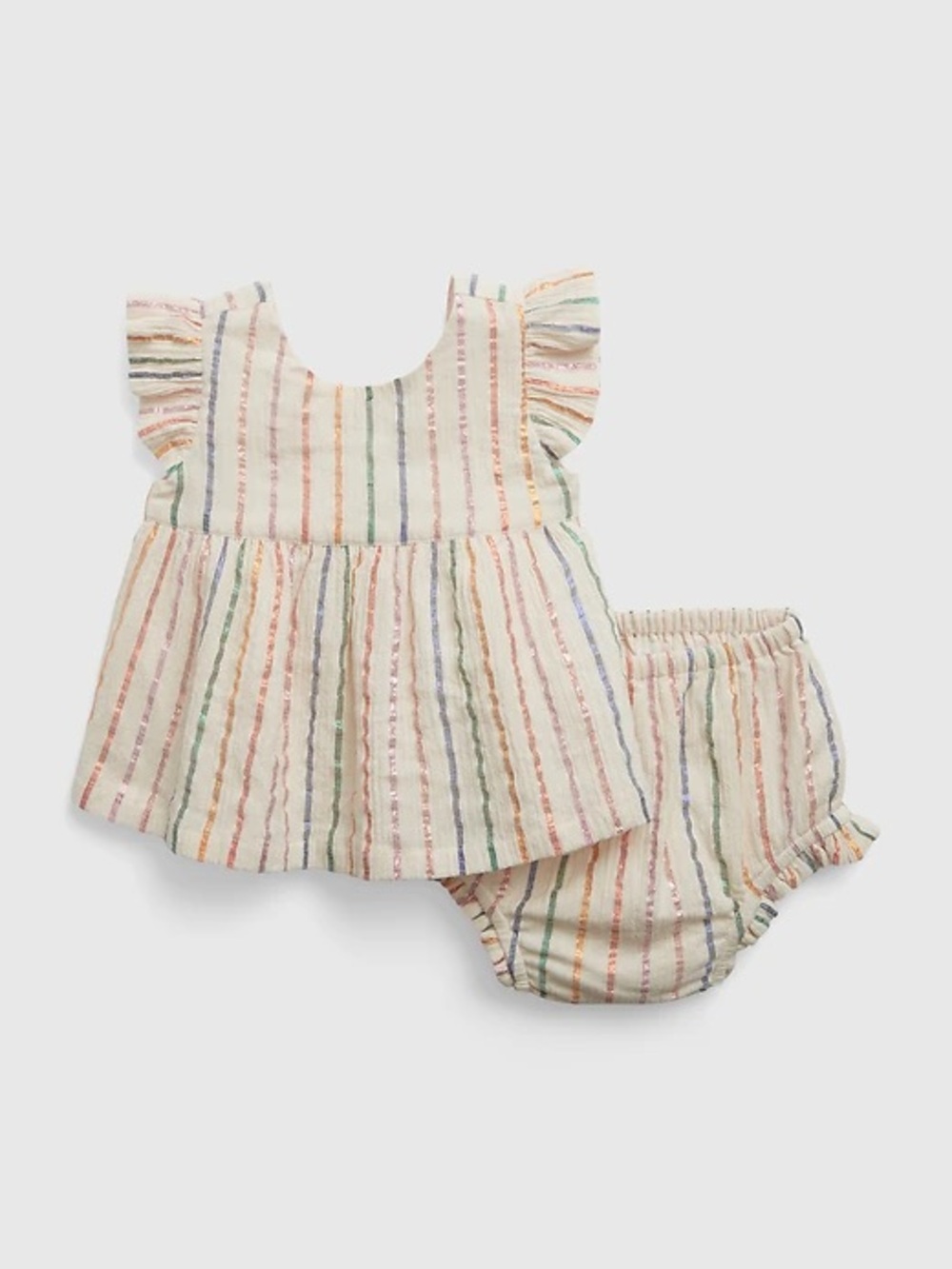Baby GAP Shiny Rainbow Outfit Set In Multi Stripe 0-3 months